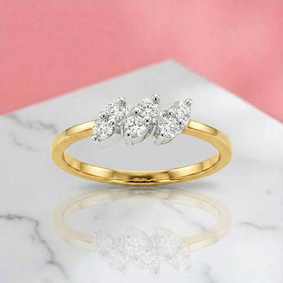 Natural Diamond Yellow Gold Cluster Ring