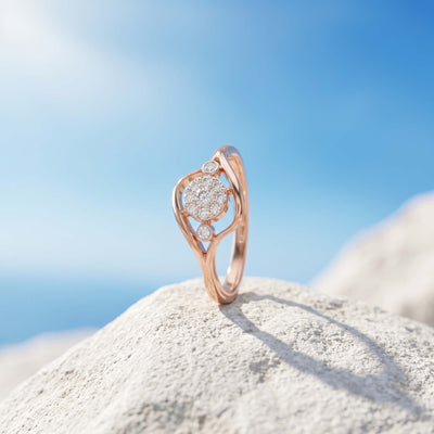 Ethereal Wave Rose Gold Ring