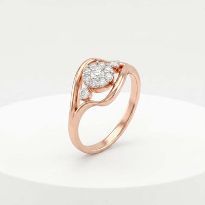 Ethereal Wave Rose Gold Ring