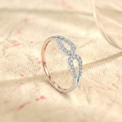 Natural Diamond Two Tone Infinity Ring