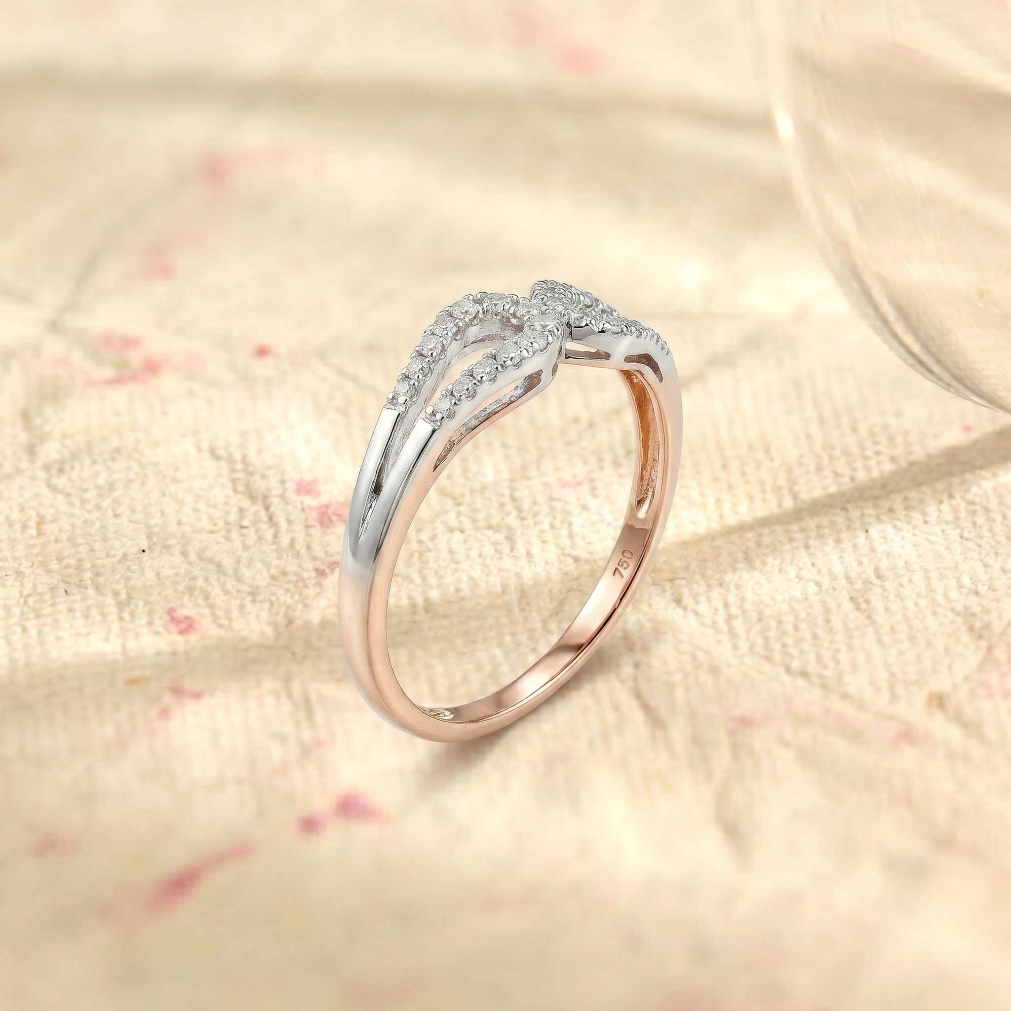 Natural Diamond Two Tone Infinity Ring