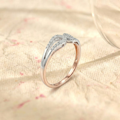 Natural Diamond Two Tone Infinity Ring