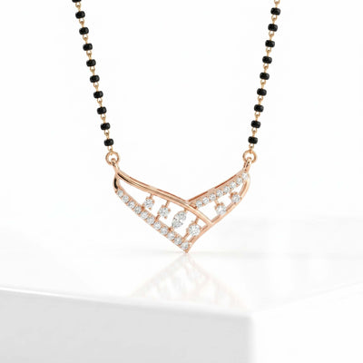 Natural Diamond Rose Gold Mangalsutra Pendant
