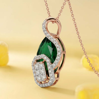 Emerald Geometric Envelope Pendant