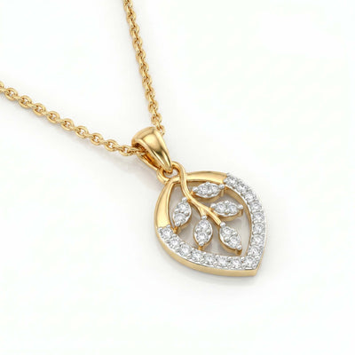Leaf Marquise Diamond Pendant