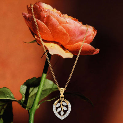 Leaf Marquise Diamond Pendant