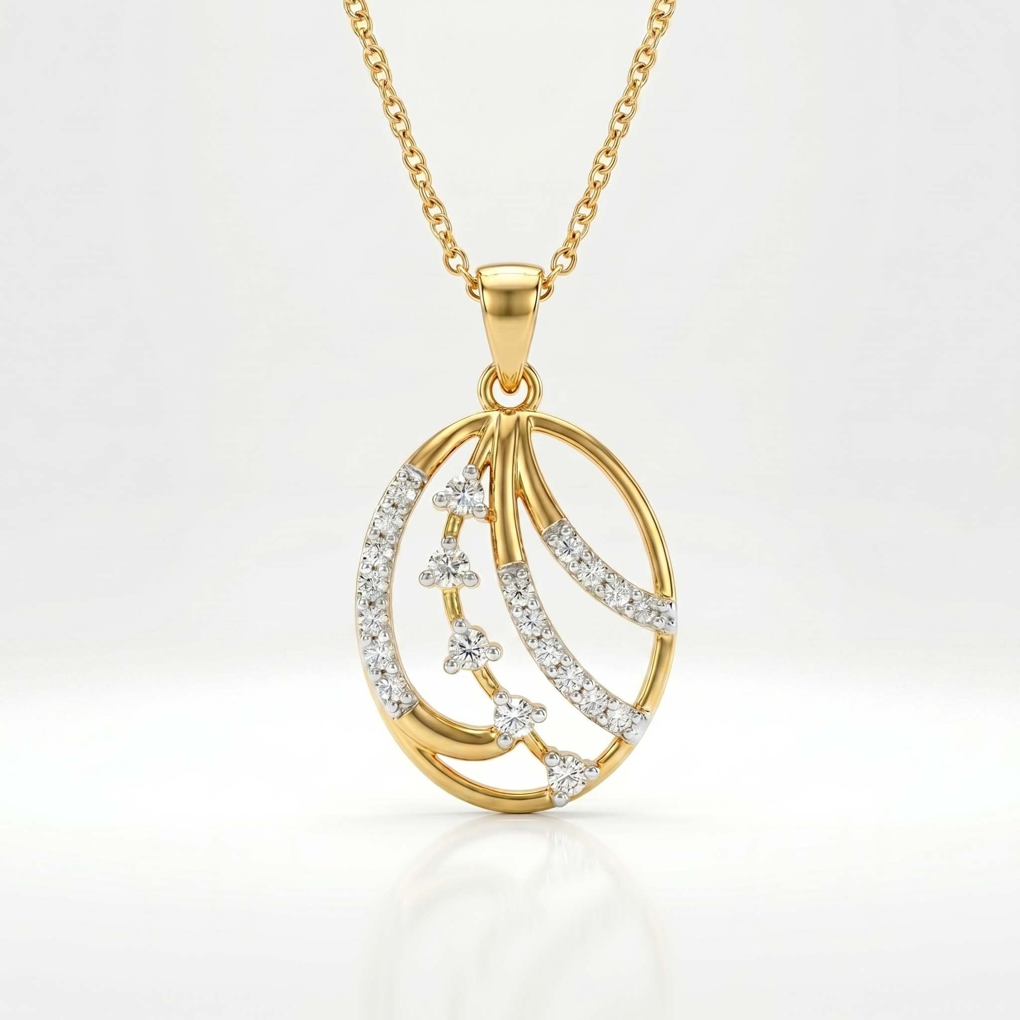 Oval Cascade Diamond Pendant