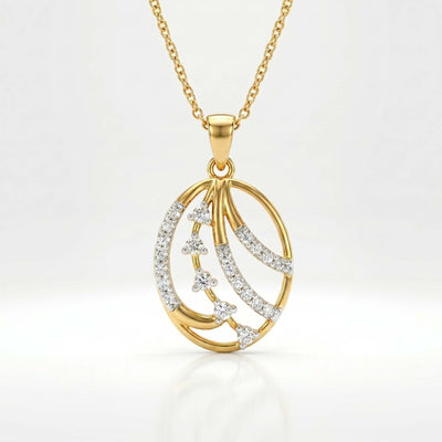 Oval Cascade Diamond Pendant