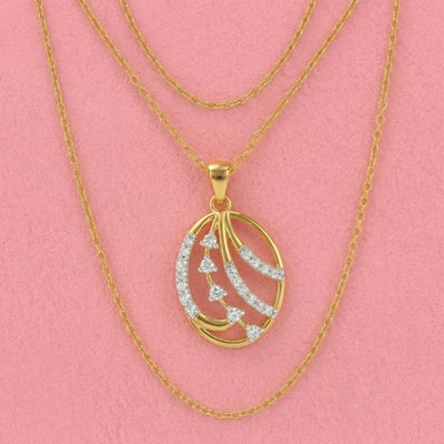 Oval Cascade Diamond Pendant