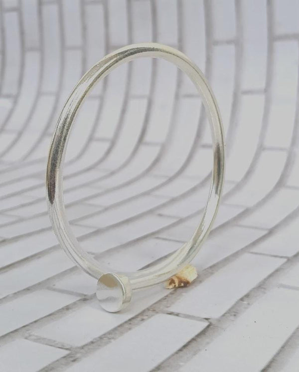 Solid 925 Sterling Silver Statement Bangle Handmade Jewelry All Size