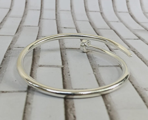 Solid 925 Sterling Silver Statement Bangle Handmade Jewelry All Size
