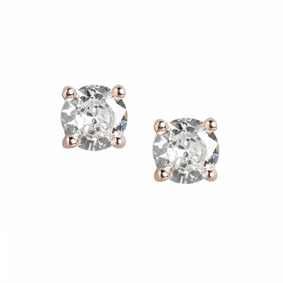 Classic Round Stud Earrings in Rose Gold
