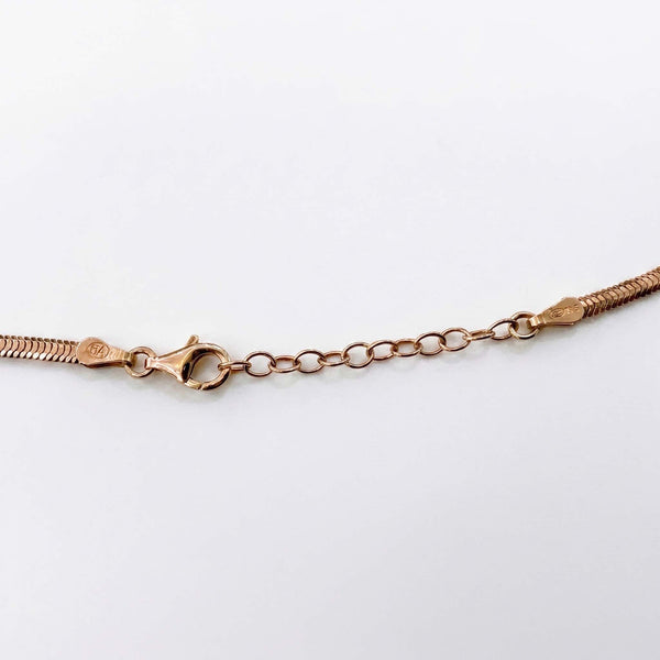 Silver Rose Gold Herringbone Snake Chain Necklace for Women - Flâneur Global® | FG | 925 Fine Silver Jewelry & Accessories