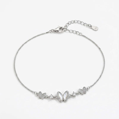 Moonlit Butterfly Pearl Charm Anklet