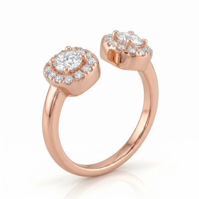 Petal Bloom Rose Gold Solitaire Toe Rings