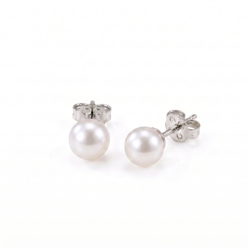 Classic White Freshwater Pearl Stud Earrings