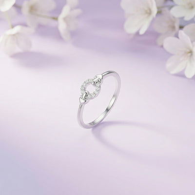 92.5 Fine Silver Dainty Floral Filigree Stackable Ring