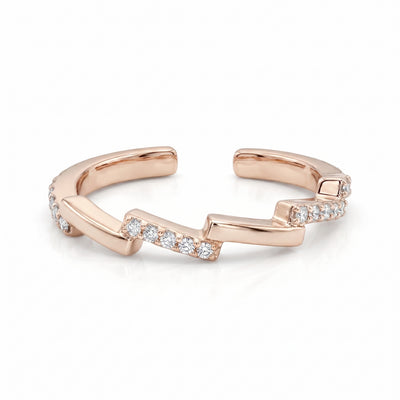 Rose Gold Geometric Pulse Toe Rings