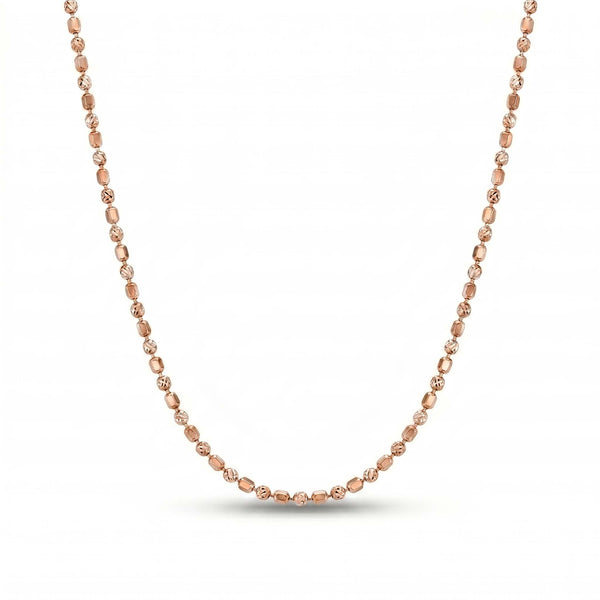 Rose Gold Faceted Bead Chain for Women Elegant Fine Silver Jewelry - Flâneur Global® | FG | 925 Fine Silver Jewelry & Accessories