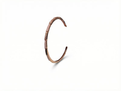 92.5 Fine Silver Rose Gold Segmented Zirconia Open Cuff Bracelet