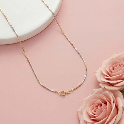Two Tone Snake Chain Necklace for Women 925 Fine Silver Gold and Silver Necklace