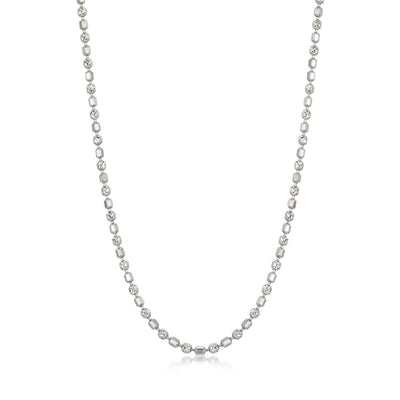 Silver Diamond Cut Cube Bead chain for Women Minimalist Geometric Chain