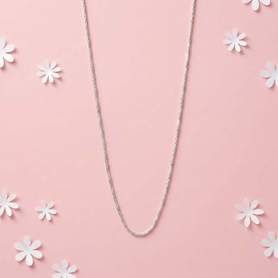 Silver Classic Box Chain Necklace for Women