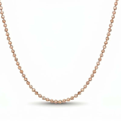 Rose Gold Ball Bead Chain for Women Delicate Fine Silver Necklace