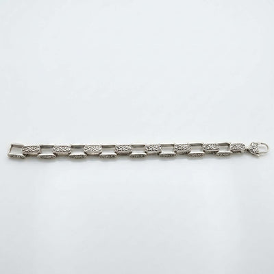 Filigree Scroll Rectangular Link Bracelet