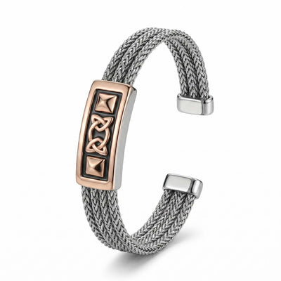 Rose Gold Celtic Knot Mesh Silver Bracelet
