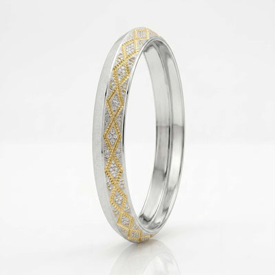 Gilded Lattice Textured Gents Kada
