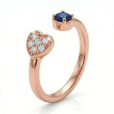Midnight Heart Rose Gold Bypass Toe Rings