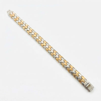 Dual-Tone Geometric Honeycomb Gents Bracelet