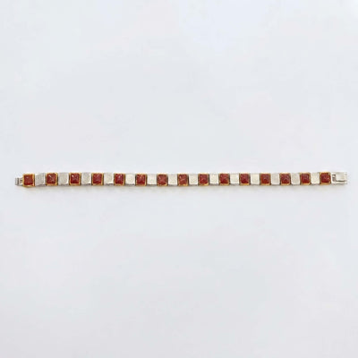Dual-Tone Ruby Red Mosaic Bracelet